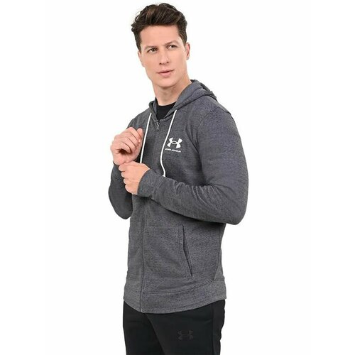 фото Толстовка спортивная under armour rival terry fullzip, размер sm, , темно-серый