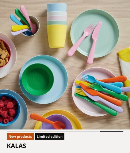 Изображение товара Набор посуды IKEA "KALAS", для детей, 36 предметов, разноцветный