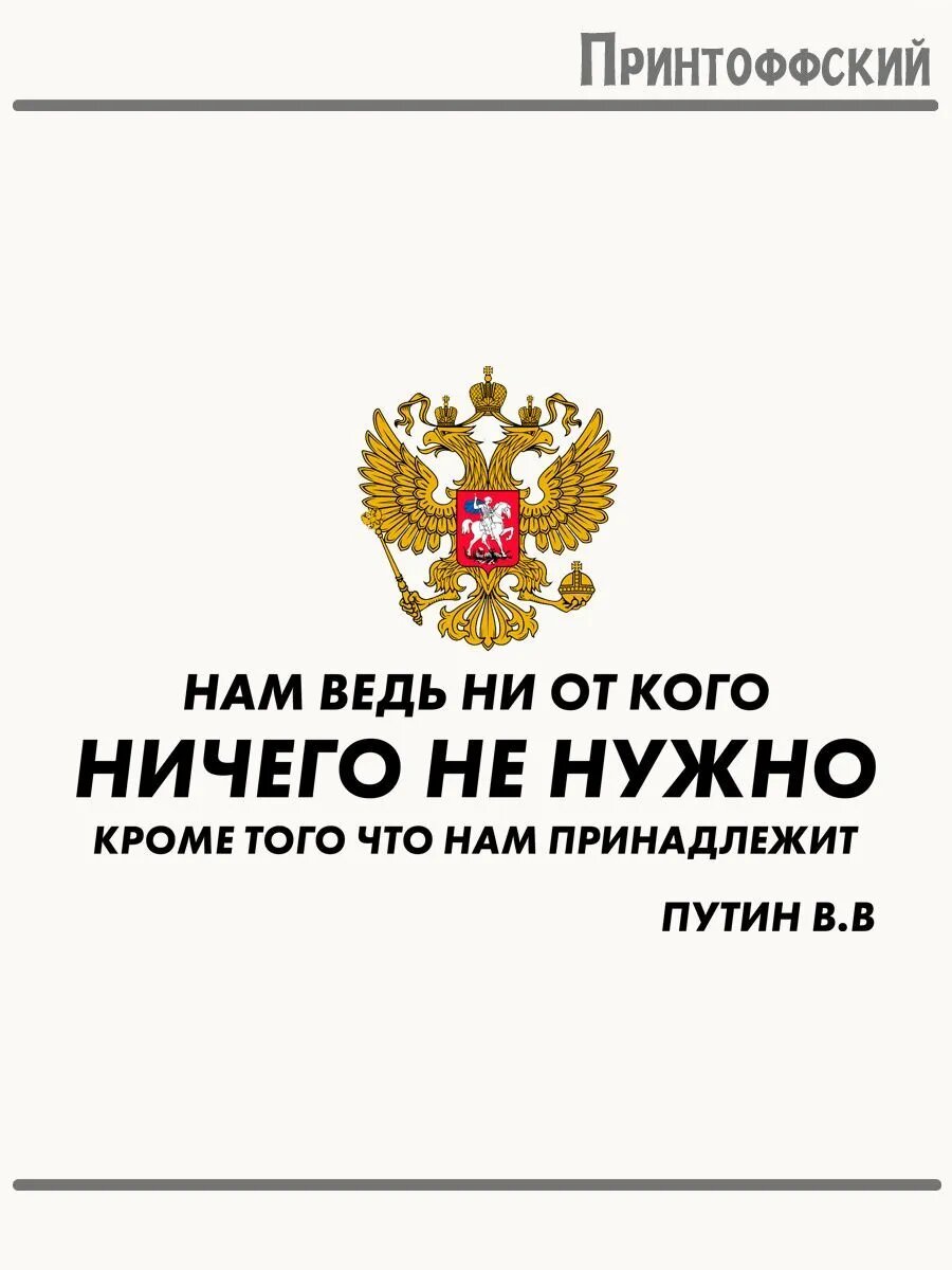 Термонаклейка для одежды и аксессуаров DTF-печать цитаты путина