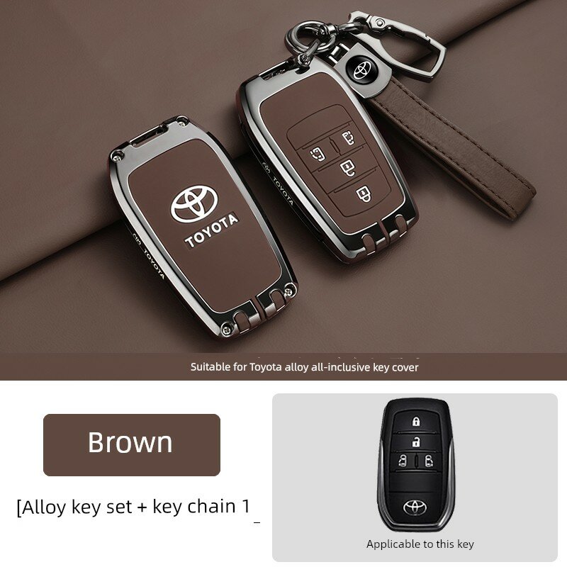 Ключевой чехол C-Style для Toyota Sienna 2026, 4-кнопочный, коричневый, с набором ND Leather Strap