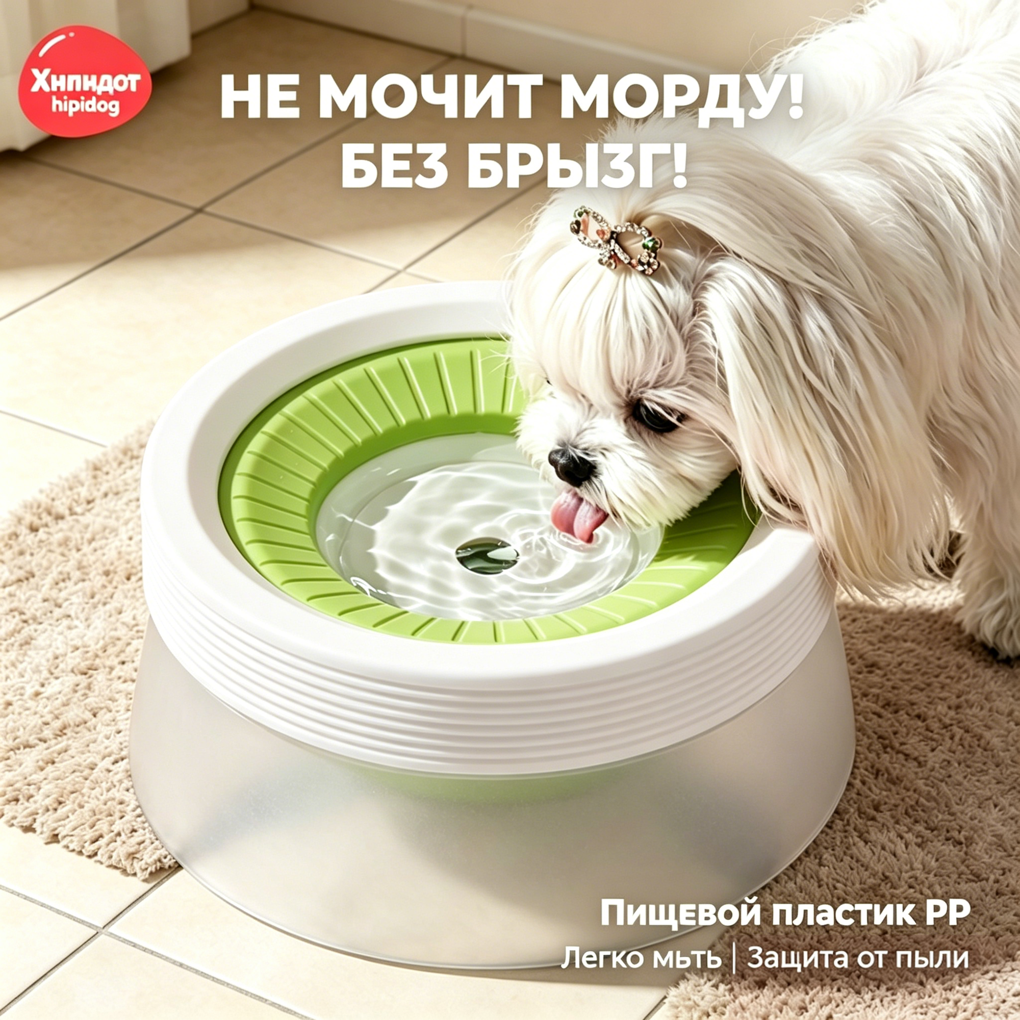 Плавучая миска для воды Hipipet 600 мл, антибрызговая, не мочит усы, для кошек и мелких пород собак