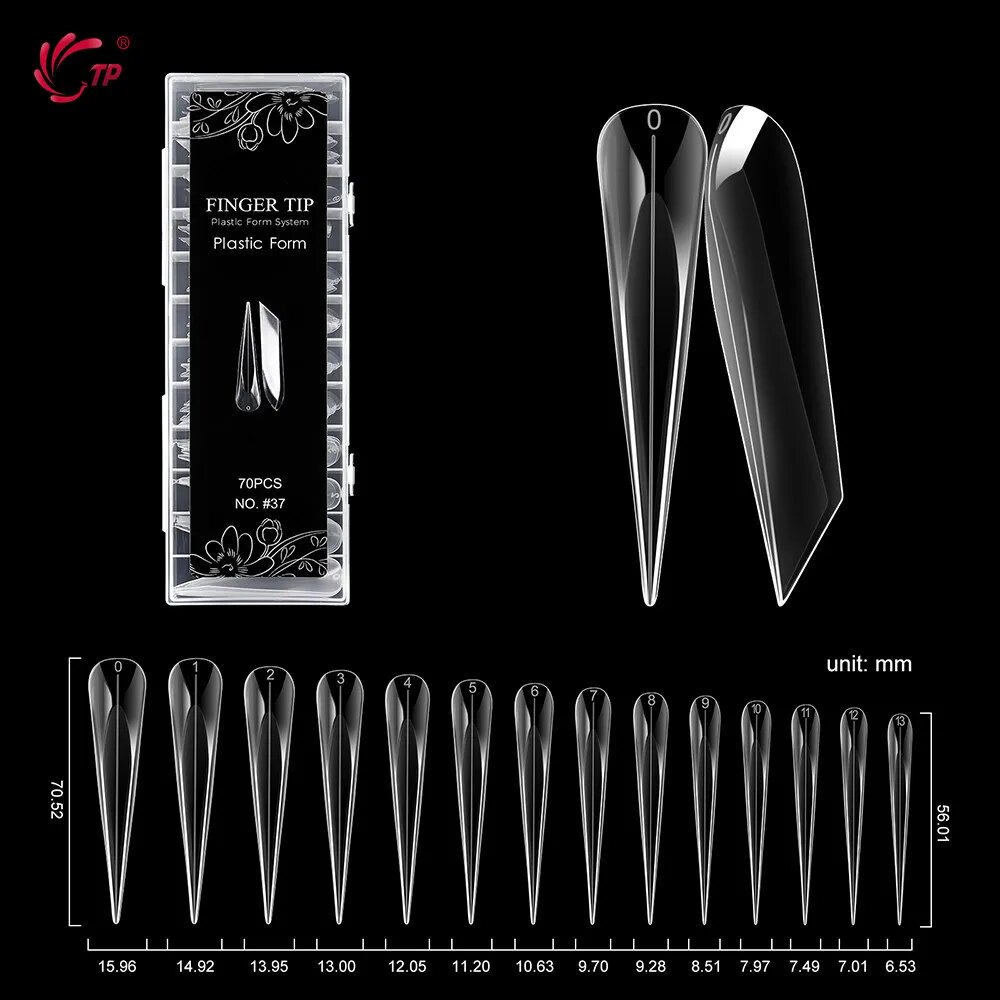 Формы для ногтей TP H-70pcs, прозрачные