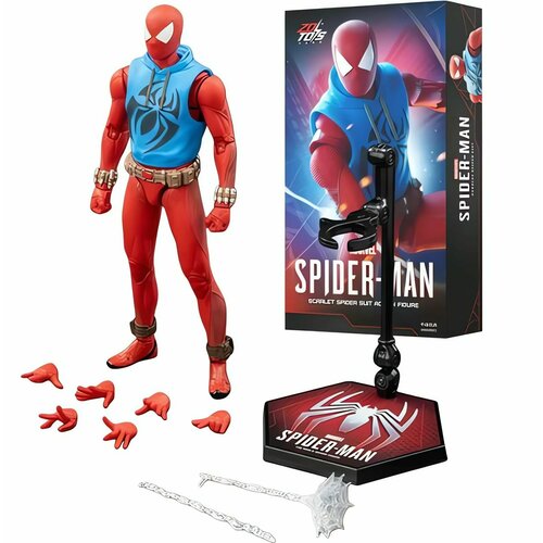 фото Kоллекционная фигурка "человек-паук" (алый паук) от marvel/zd toys. sсarlet spider suit action figure