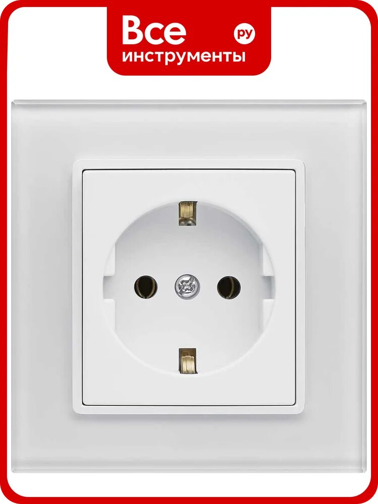 Розетка Metronex Electric Exclusive White одинарная с заземлением FRZ00040004BEL, огнестойкого