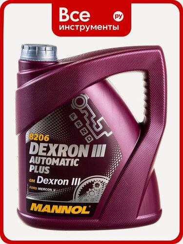 Изображение товара Синтетическое трансмиссионное масло MANNOL DEXRON III AUTOMATIC PLUS 4 л 1356 для герметичного уплотнения соединений