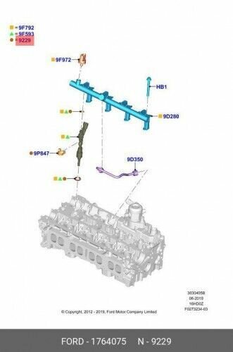 Компл. установочный топливных форсунок FORD KUGA (2012>)