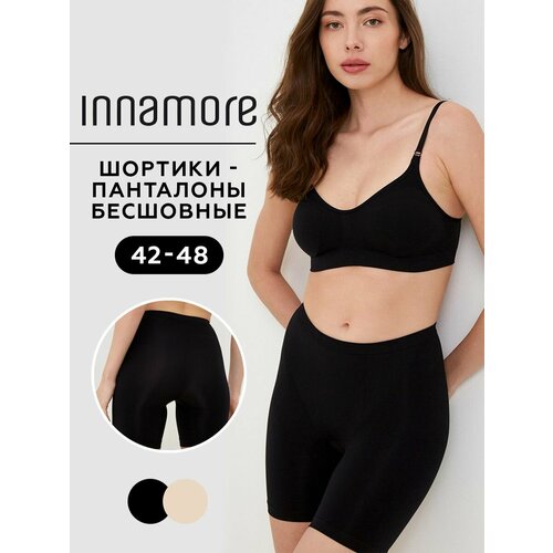 фото Трусы innamore шортики-панталоны бесшовные, размер 3-4, черный (nero)