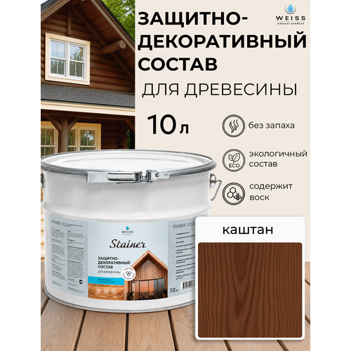 фото Защитно-декоративный состав для дерева и древесины, стайнер, пропитка, защитная лазурь weiss