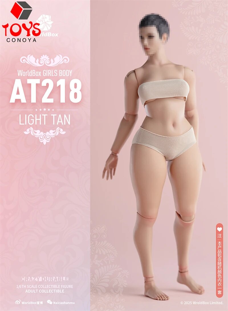 CONOYA Worldbox AT218 1/6 Scale Женская фигурка солдата из ПВХ 27.5 см Light Tan