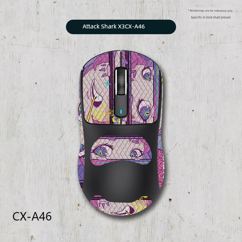 Наклейка для мыши Attack Shark X3 с рисунком CX-A46, белый ромб, полное покрытие, 0.5 мм
