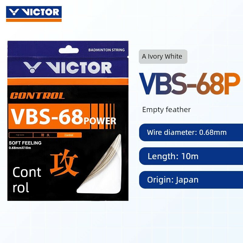Victor VBS68P Бадминтонная лента, одиночная штука, слоновая кость, контроль атаки