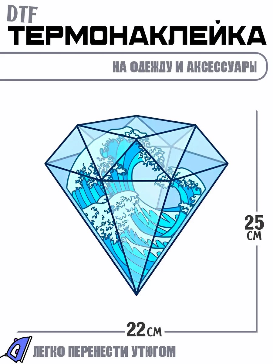 Термонаклейка Море в алмазе