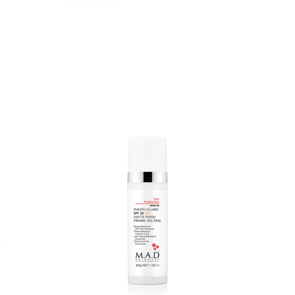M.A.D Skincare Матирующий крем-праймер для лица с SPF 50 Photo Guard SPF 50 Matte Finish Primer, оттенок Neutral, 30 г