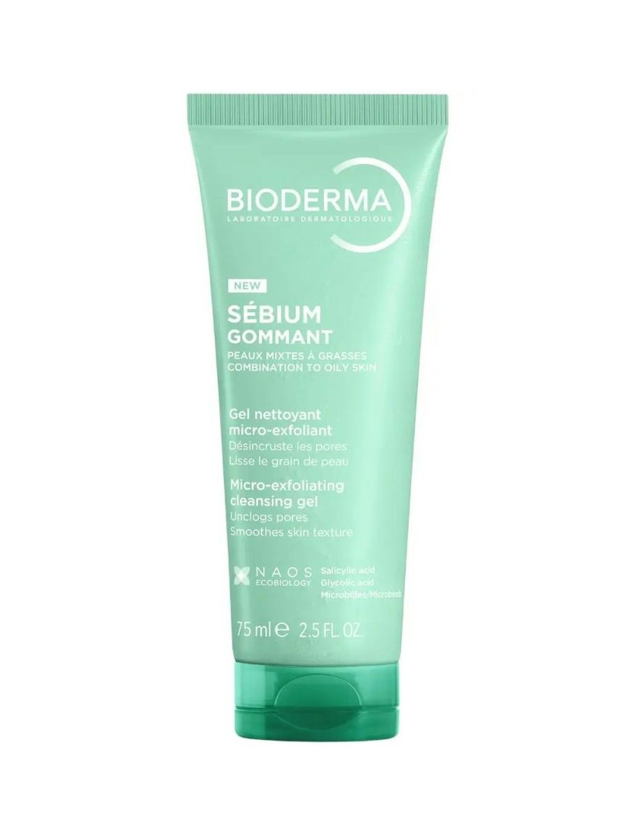 Bioderma гоммаж гелевый Sebium Gel Gommant для жирной, комбинированной и нормальной кожи 75 мл