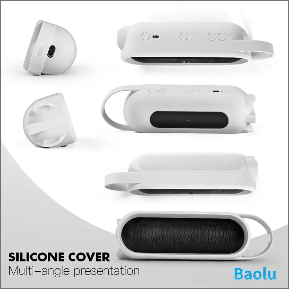 Силиконовый чехол для Beats Pill: серый, с креплением для переноски