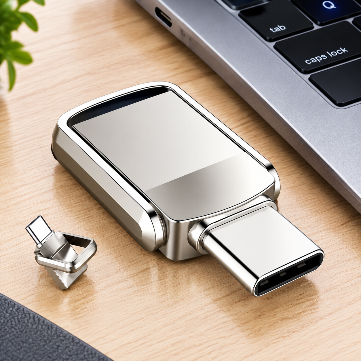 USB-накопитель Type-C 2ТБ, OTG (Цвет товара: серебристый)