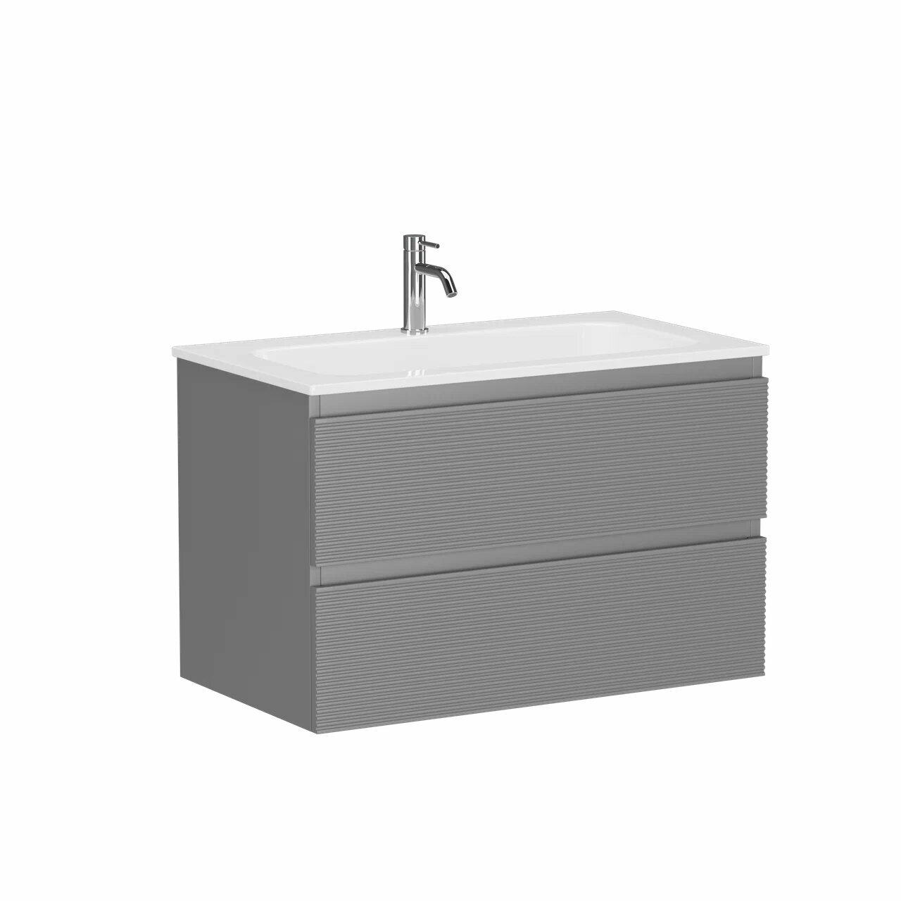 Тумба под раковину Sancos Фолк / Folk FL80ES 79x44,5x50 мягкий серый / ergraut soft