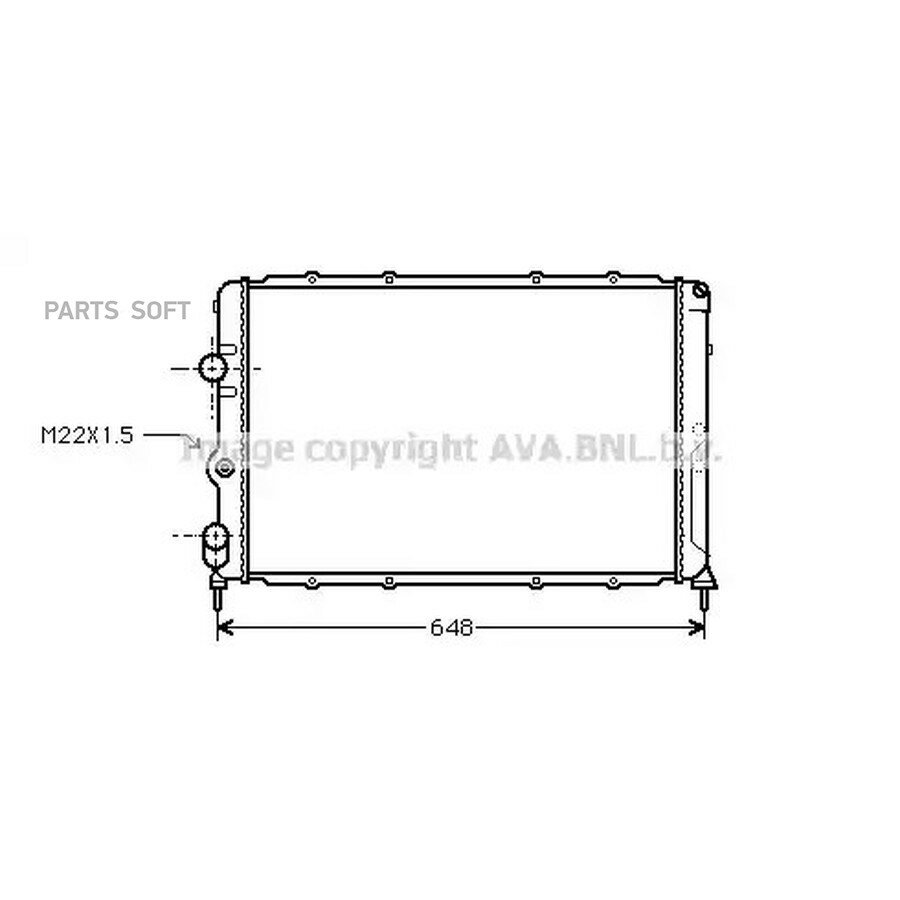 Радиатор охлаждения от официального дистрибьютора, AVA, артикул RTA2199