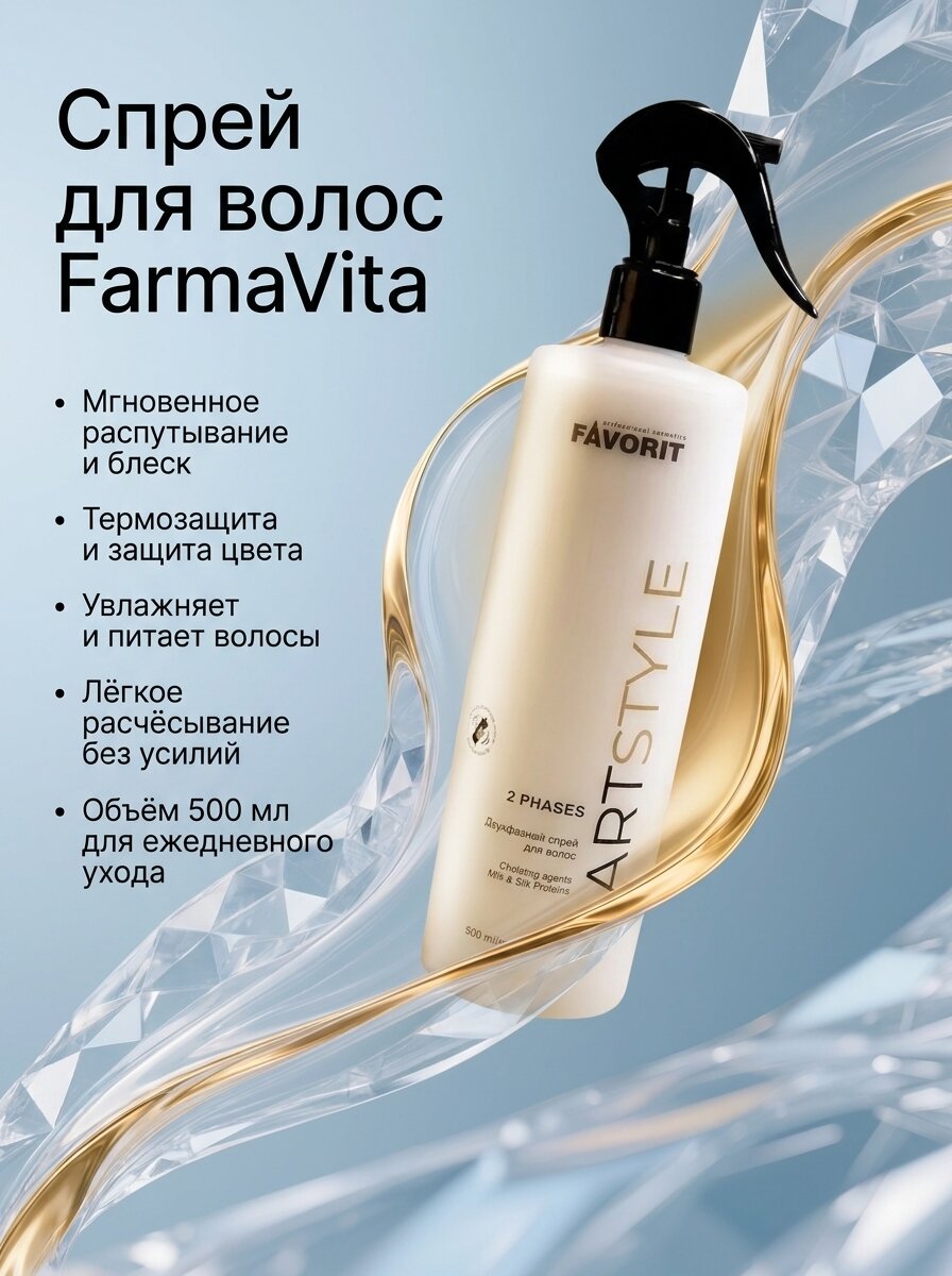 FAVORIT professional cosmetics Спрей двухфазный для волос 2 phases, 500 мл
