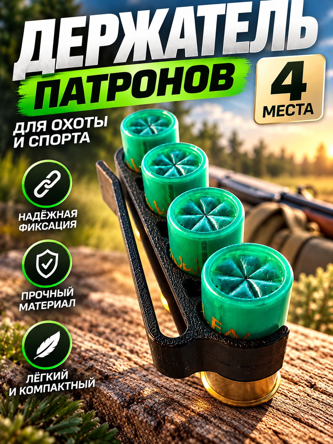 Патронташ на 4 патрона 12 калибра