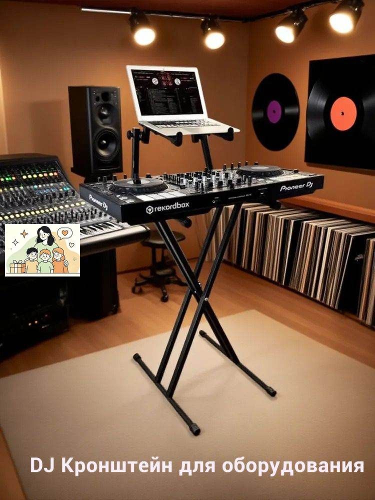 Кронштейн для DJ оборудования, утолщенный, X-образный, двухэтажная структура