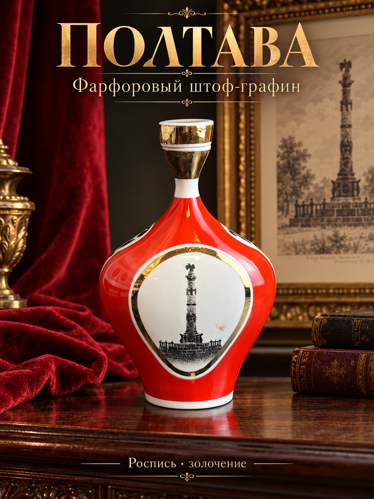 Фарфоровый штоф графин Полтава. СССР