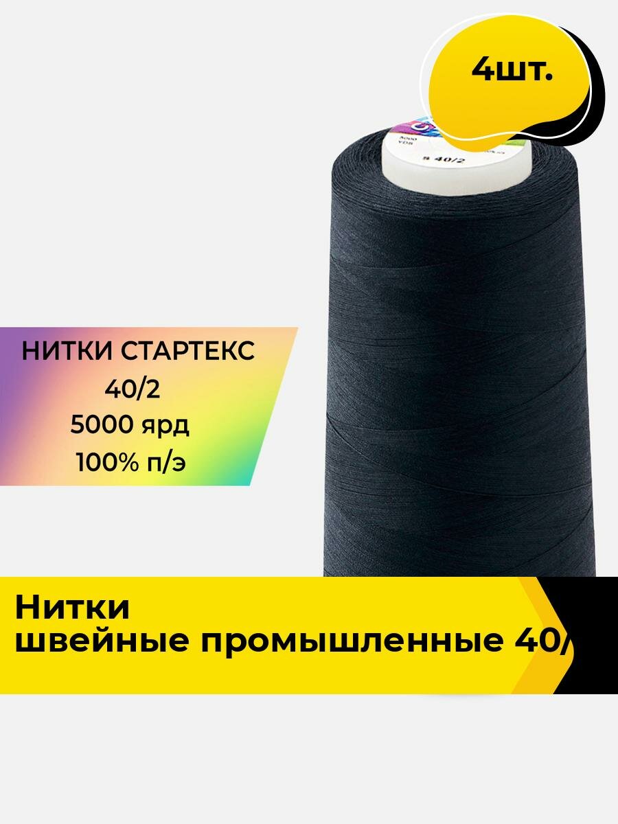 Нитки для шитья и швейных машин набор 4 шт.