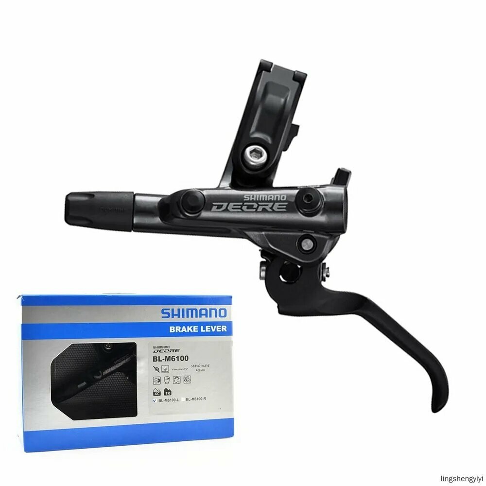 Рукоятка гидравлических тормозов, Shimano Deore, BL-M6100, I-SPEC EV, в коробке, левая shimano deore m6100 тормоза i-spec ev левый