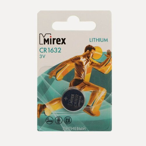 Изображение товара Батарейка Mirex CR1632, литиевая, блистерная упаковка, 3 В, 1 шт