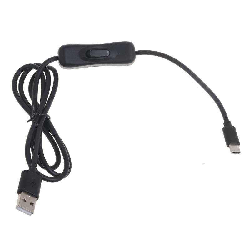 Кабель USB-C — USB-A с выключателем для Raspberry Pi 4B, Черный - 1.5m