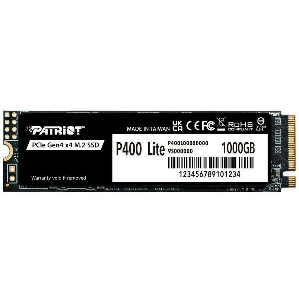 Твердотельный накопитель SSD M.2 1000 Gb Patriot P400 Lite P400LP1KGM28H 2280, PCIe 4.0 x4, NVMe, M.2
