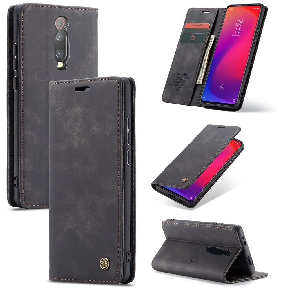 Caseme Кожаный чехол для Xiaomi Mi 9T MI9T / Сяоми Ми 9Т, Ксиаоми Ми 9 Т Про, Редми К20 и К20 Про с визитницей из экокожи