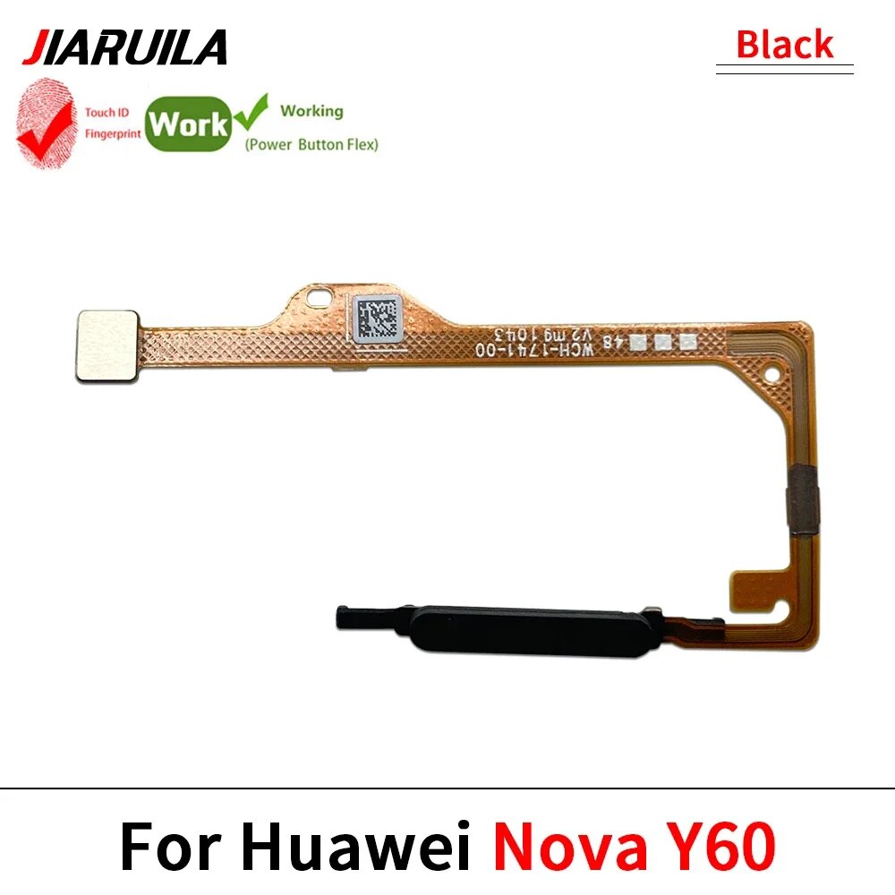 Хорошее качество, сканер отпечатков пальцев для Huawei Nova Y60 Y90 Y91, Touch ID, Y60 Black