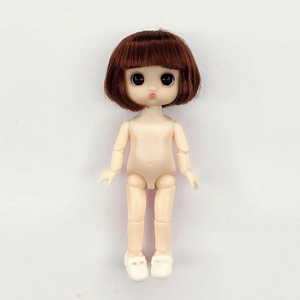 Шарнирная кукла BJD 17 см, 6 дюймов, 13 подвижных суставов, 3D реалистичные глаза, голая тушка с головой, в подарок обувь, игровая кукла для переодевания