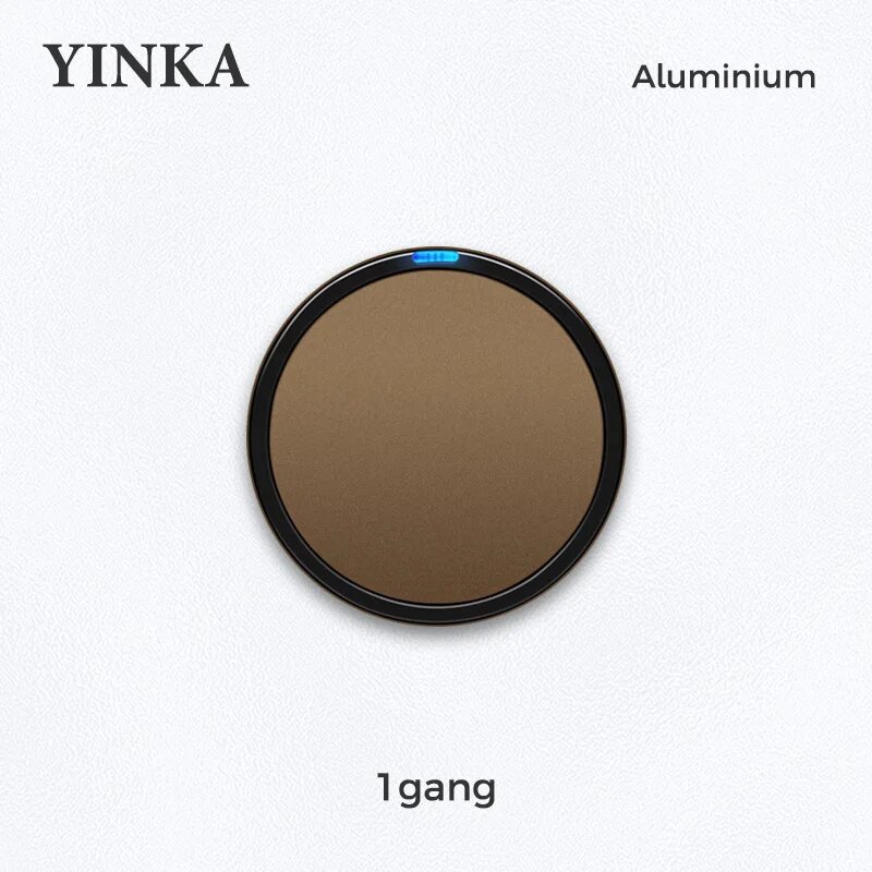 Выключатель YNKA алюминиевый, кофейный, 1 gang
