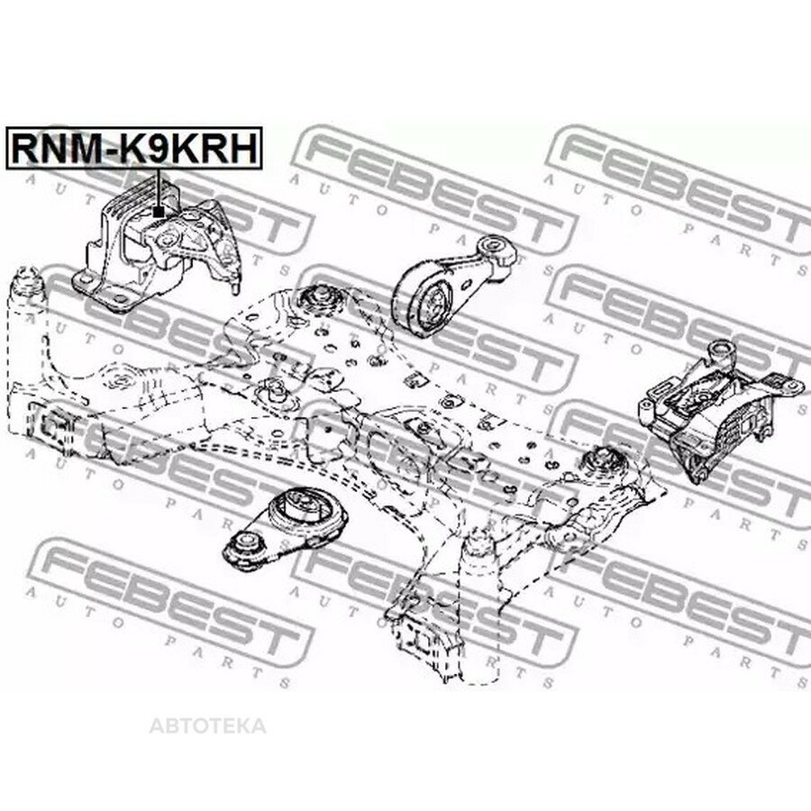 Подушка двигателя правая (гидравлическая) RENAULT MEGANE III 2008-2016 FEBEST RNMK9KRH