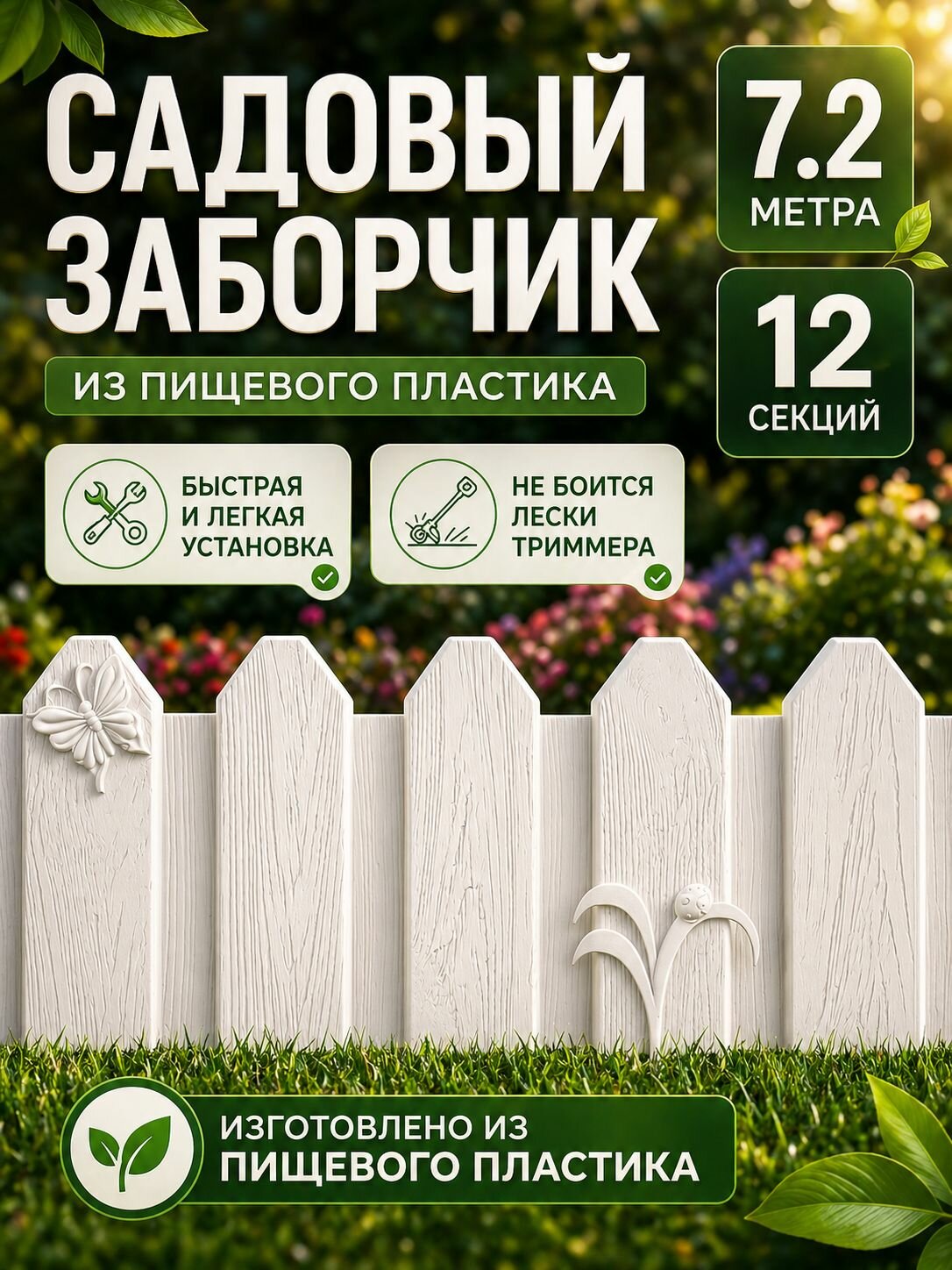 Заборчик садовый декоративный