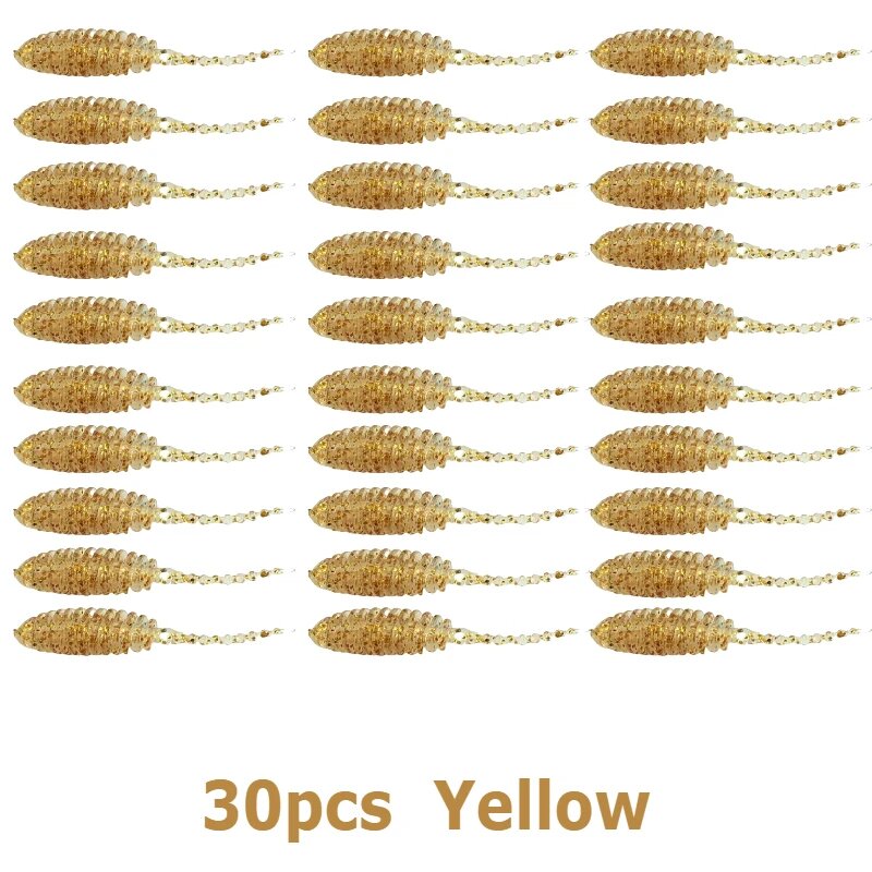 Мини искусственные приманки для рыбалки 30 шт Желтый, 30pcs Yellow