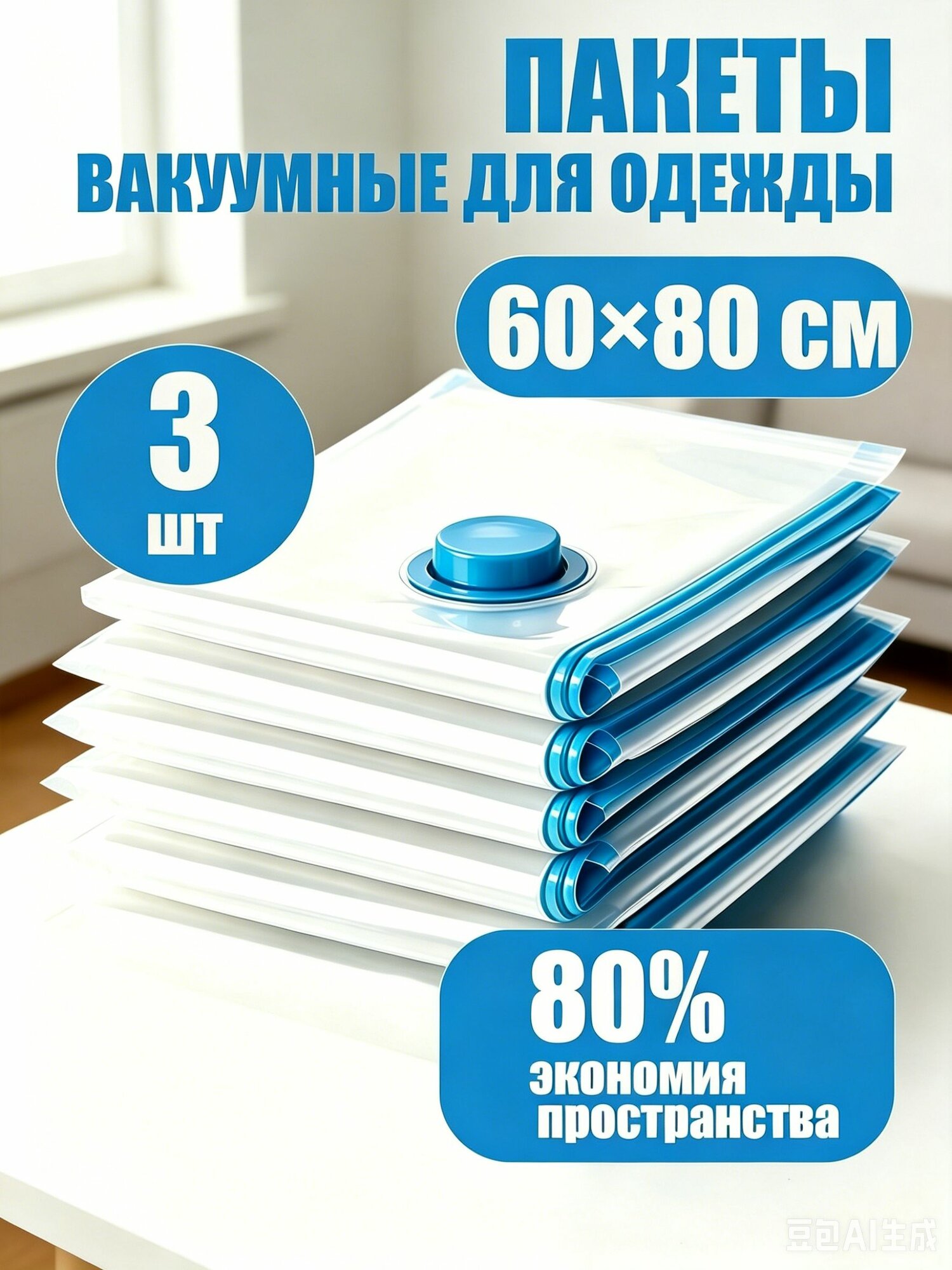 Вакуумные пакеты для одежды с клапаном