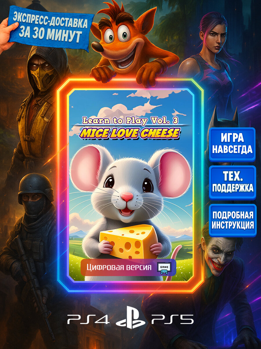 Learn to Play Vol. 3 - Mice Love Cheese PS4/PS5 | Моментальная доставка | Английский язык | Головоломки