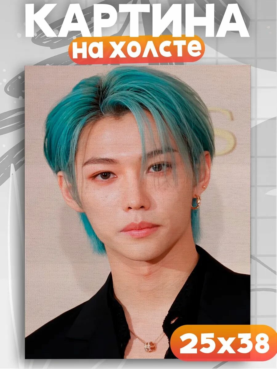 Картина на стену Феликс Stray kids кпоп, на подрамнике, 1шт, 38х25 размер.