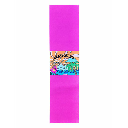 фото Шкурка для скейтборда, самоката, лонгборда, круизера brostuff stay chill pink xxl, размер 44x11 (110x28см) bro stuff