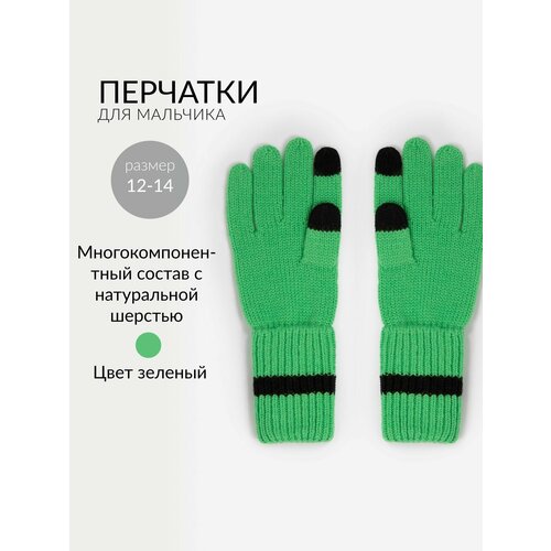 фото Перчатки gulliver для мальчиков, размер 12, зеленый