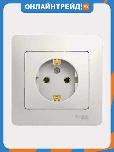 Изображение товара Розетка Systeme Electric (schneider Electric) SCHNEIDER ELECTRIC с/з (в сборе с рамкой) SE Glossa Бел GSL000142