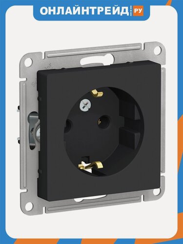 Изображение товара Розетка Systeme Electric (schneider Electric) SCHNEIDER ELECTRIC ATLASDESIGN 16А, механизм, карбон ATN001043