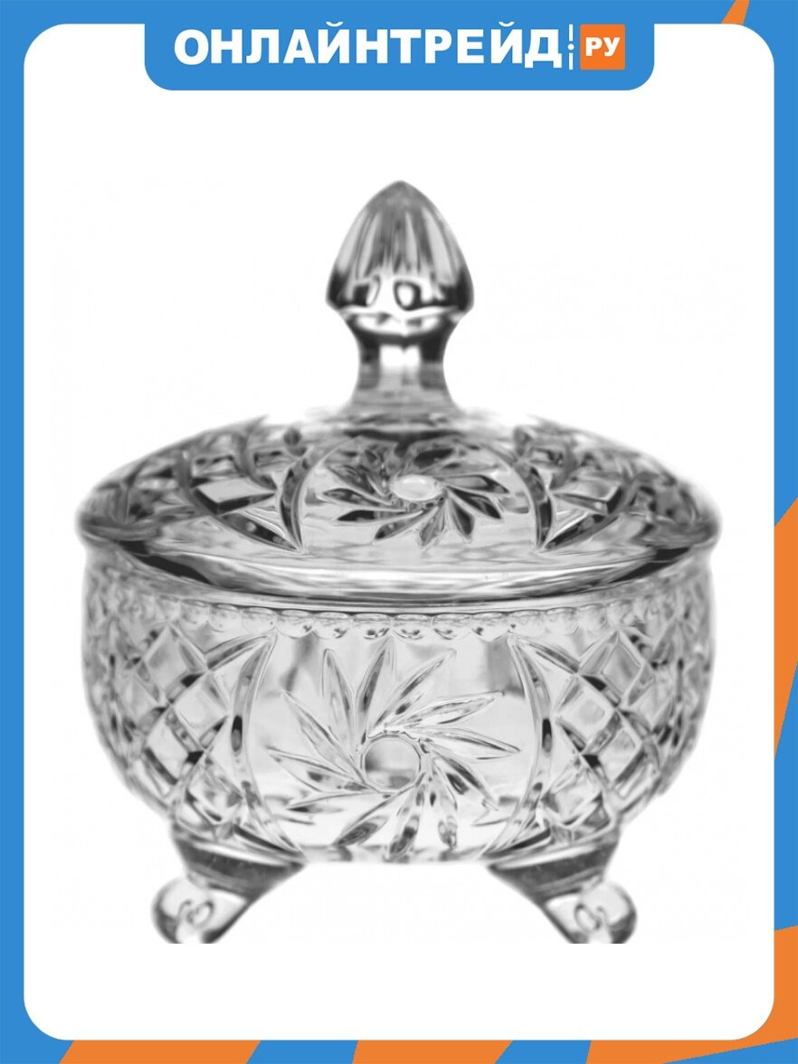 Доза Crystal Bohemia на ножке PINWHEEL, 15 см, хрусталь