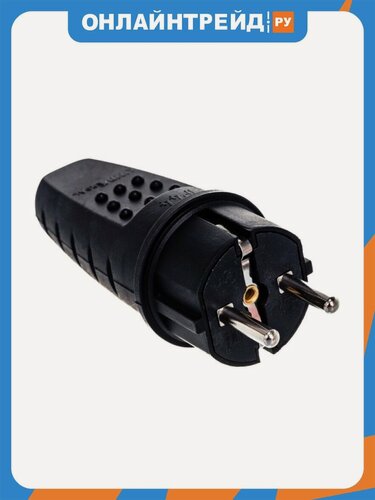 Изображение товара Каучуковая вилка Filum FL-PLUG-EU-IP44-BK 2P+PE 16A 250В IP44 переносная, чёрная