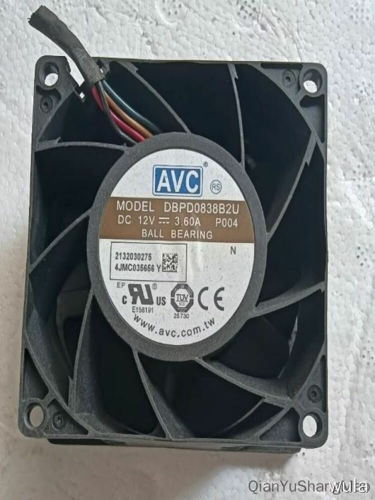 Вентилятор охлаждения AVC DBPPD0838B2U 80x80x38 мм 12V 3.60A с подшипником шариковым