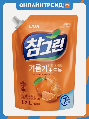 Изображение товара Средство для мытья посуды Lion Chamgreen Мандарин, 1.2 л