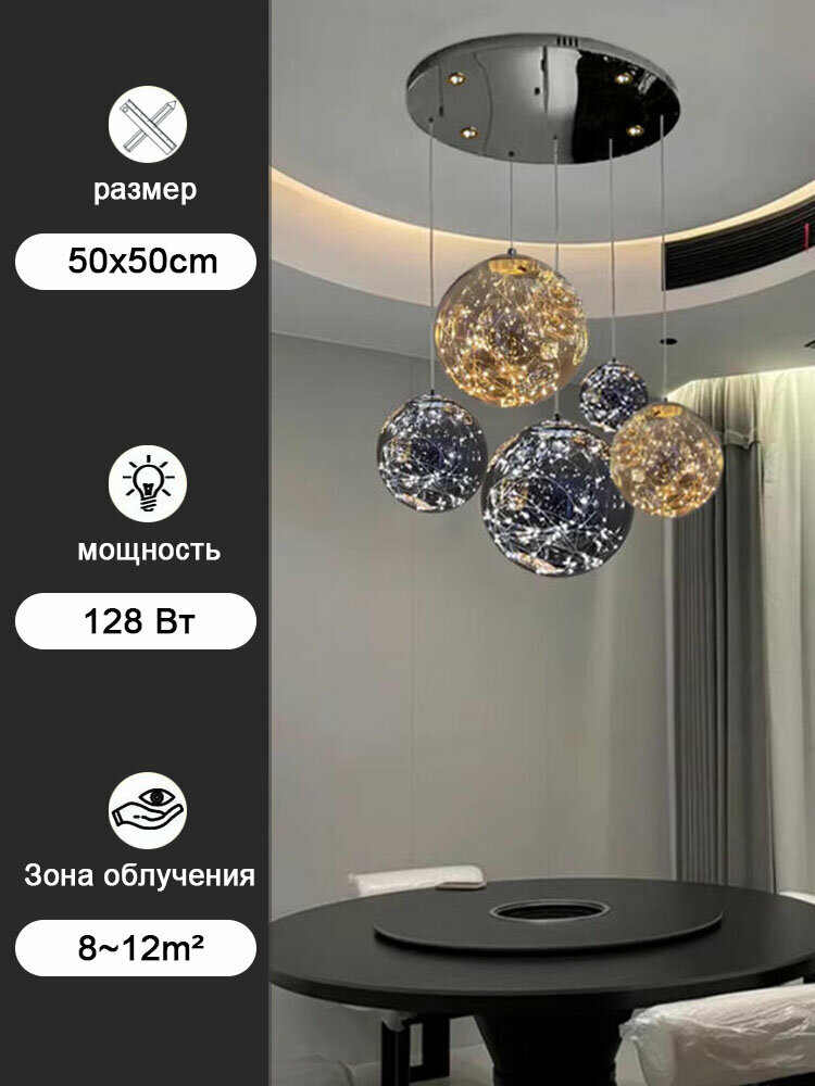 Люстра, светодиодная подсветка, подходит для кухонного обеденного стола